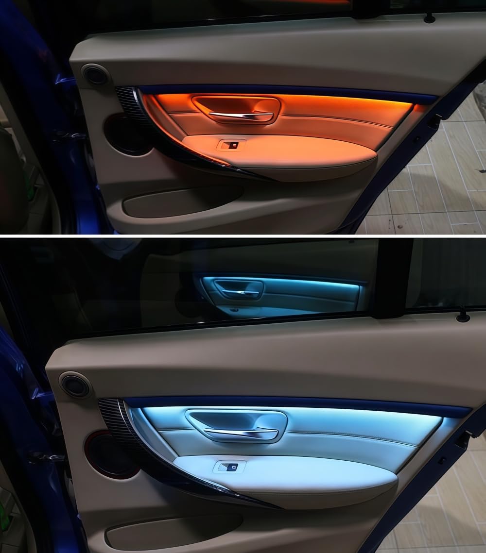 Oświetlenie samochodowe LED do BMW serii 3 F30 oświetlenie wewnętrzne drzwi światła deski rozdzielczej aktualizacja klimatyczna ze sterowaniem ekranem i 8 kolorów
