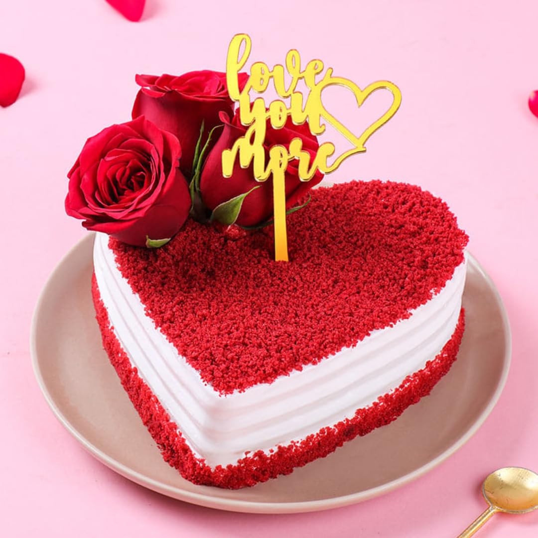 FlowerAura Delicious Fresh 2Kg Love Red Velvet Cake With Fresh Roses For Birthday | Anniversary | Wedding | Mother's Day | Father's Day | Valentine's Day | Christmas | New Year (Same Day Delivery)-image-22