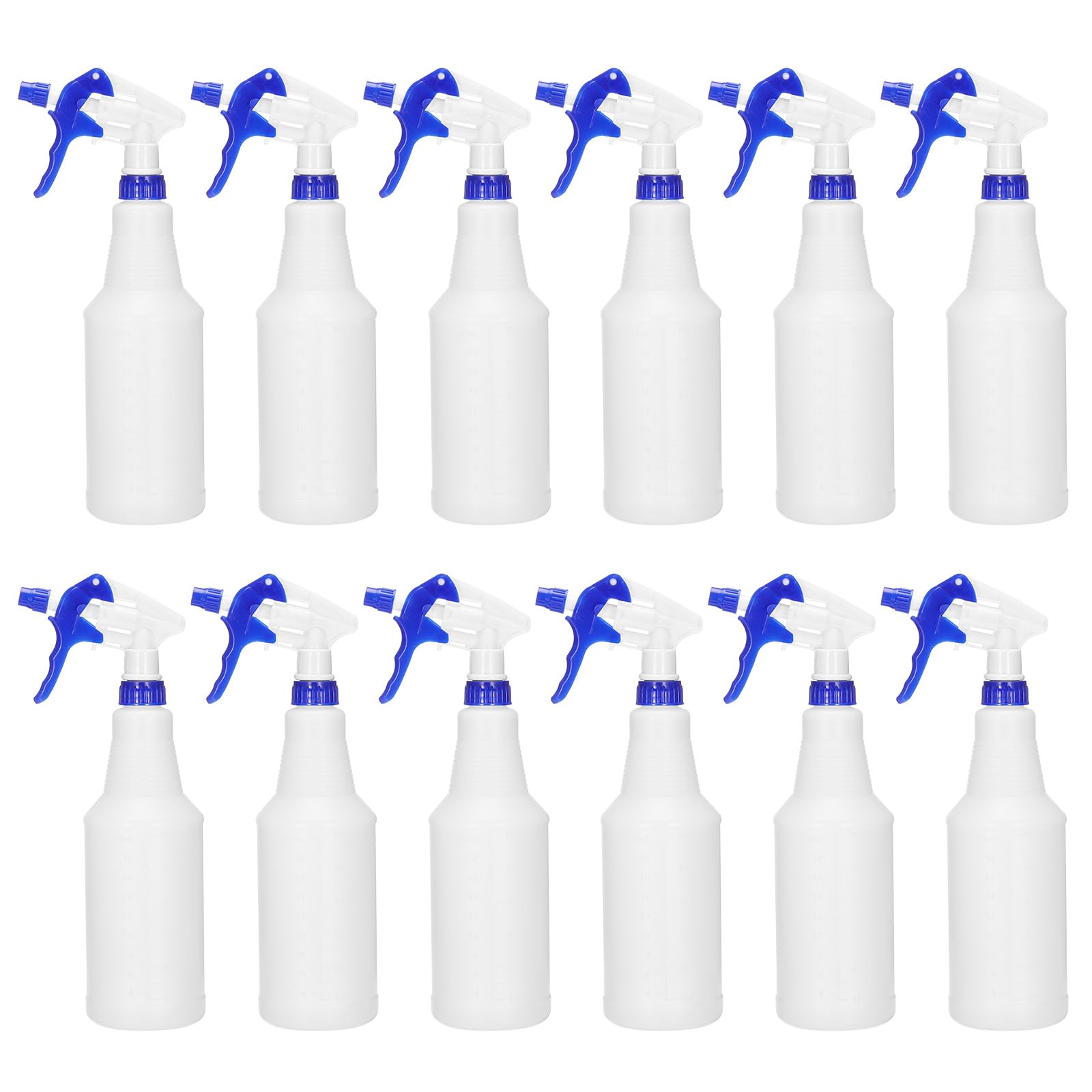 PATIKIL 12pcs 750ml/24oz Bouteilles De Pulvérisation En Plastique Bleu | Buse Réglable Anti-Fuites Vide Brumisateur Jet D'Eau, Pour Solutions De Nettoyage Plantes Cheveux
