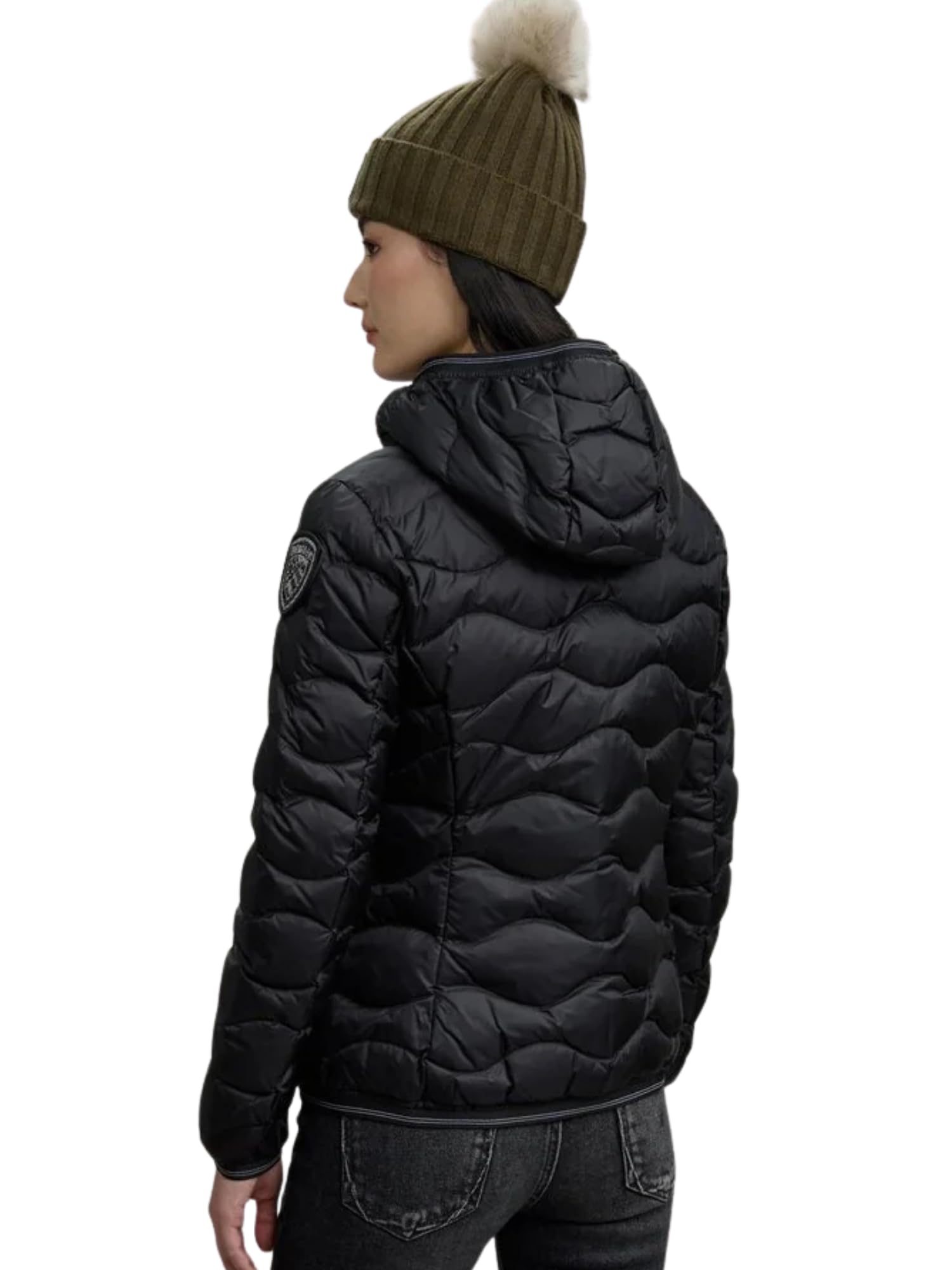 Blauer Giacca Corta Camelia 03095 Piumino Donna Nylon Nero