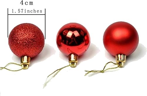 Miniatura 9 de Giftprod Juego de 24 adornos de bola de Navidad de 1.57 pulgadas, bolas de decoración de árbol de Navidad, adecuadas para vacaciones, Navidad, boda,