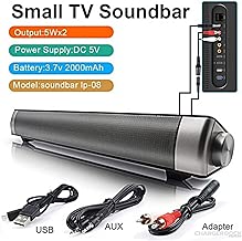 DBGS Sound Bar pour TV Musique Portable sans Fil Bluetooth Haut-parleurs Home Cin ma Soundbar Audio Bluetooth pour Ordinateur phone Aux TF Carte avec commande contr leur Surround 3D