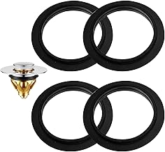 4 Pcs Pop Up Plugs Sink Seal, Bath Plug Seal Ring Universal Sink Waste Basin Click Plug Replacement O-Rings Bathroom Basin Pop Up Spare Seal Push Type Sink Strainer Washers Rubber 45mm Outer Diameter