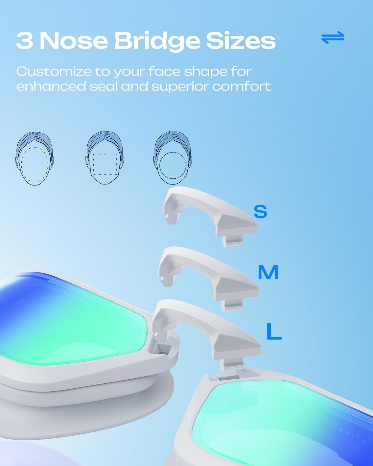 Swim Goggles, Unisex Adult Swimming Goggles for Men Women Youth - Anti Fog, Anti UV, No Leakage, HD Wider View - Image 7