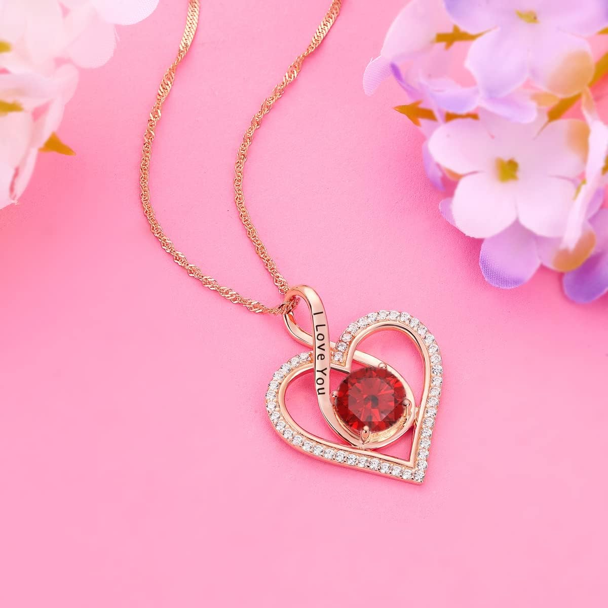 Forever Love Infinity Heart Necklace For Women 925 Sterling Silver Birthstone, Birthday Mother's Day Wedding Anniversary Valentine Christmas Jewelry Gift for Women Wife Mom Girlfriend - Image 6