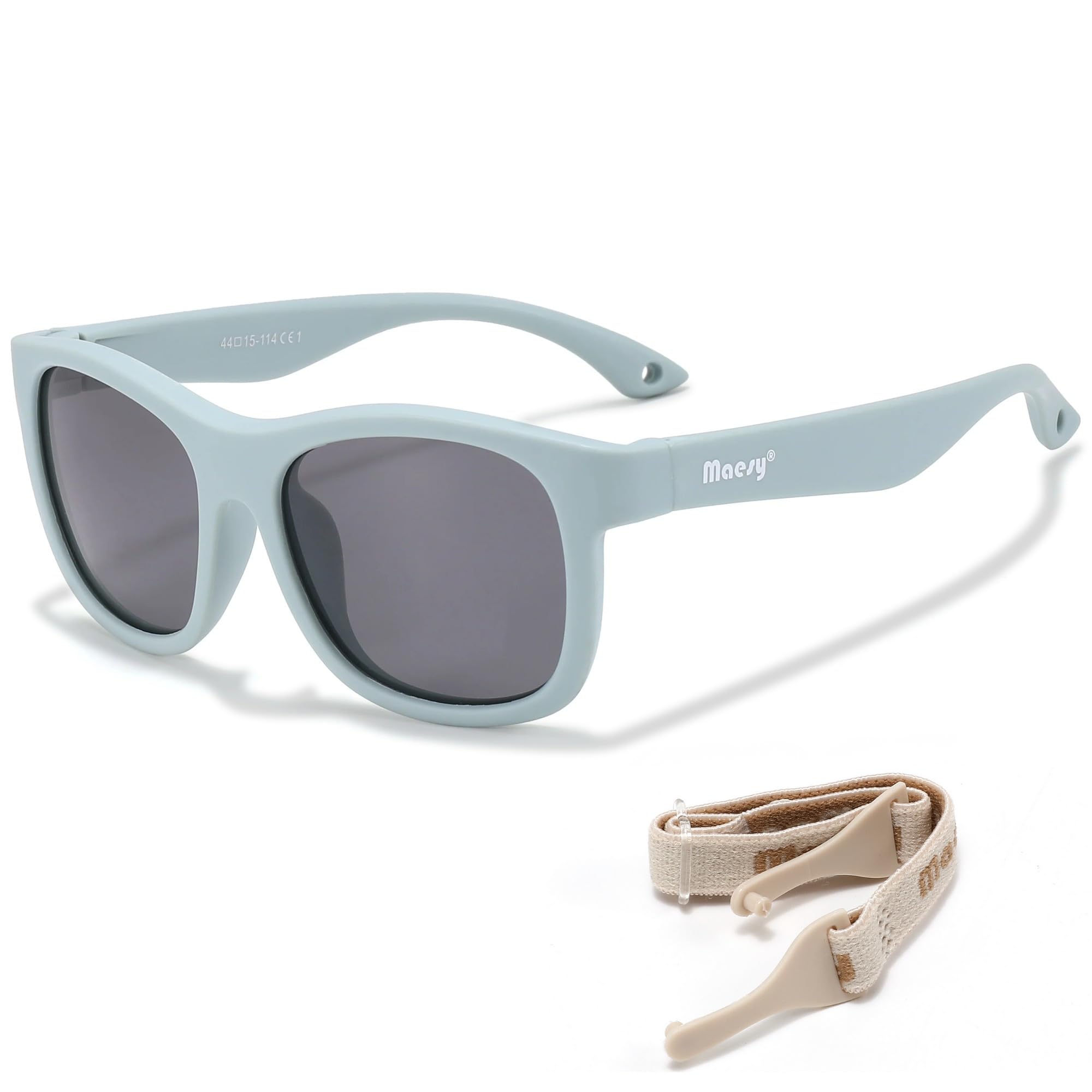 Lunettes de Soleil Bébé et Tout-Petit - 1-3 Ans - Protection UV400 Polarisée - Cadre Flexible et Pliable - Bande Élastique Réglable - Lunettes de Soleil Sûres et Confortables - Luca
