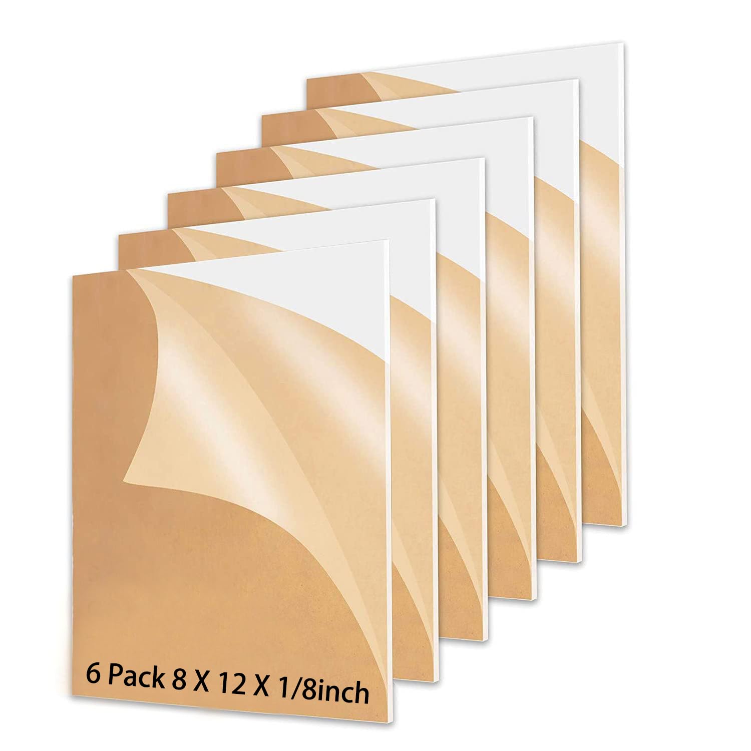 MIKING 6 Pack Clear Cast Acrylic Sheet, 12x8 Inch Plexiglass Sheets for Laser Engraving & Cutting, 1/8 Inch 3 mm Thick Transparent Plexi Glass Boards for DIY Projects Crafting Display Case Sign