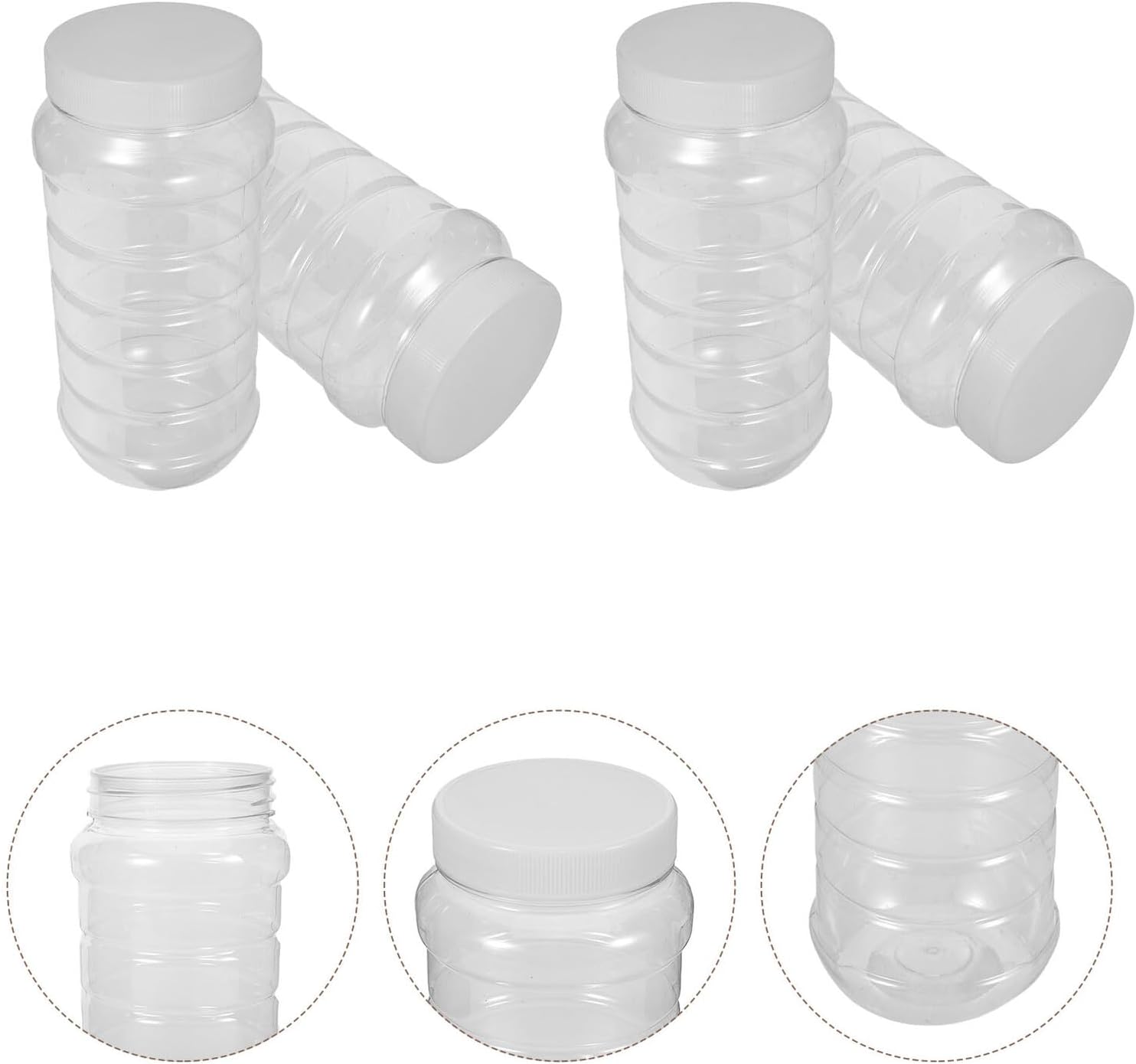 10pcs Plastic Honey Storage Jars with Lids, Food-grade Leak-proof Squeeze Bottles for Honey and Syrup Dispensing, Refillable Containers for Kitchen and Dining Use