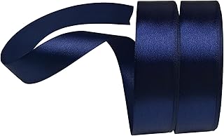 Chenkou Craft Solid Satin Ribbon Ribbons 50 Yards (2 Rolls) Navy Craft Bow Party Decoration Packing Ribbons (Navy, 1"(25mm))