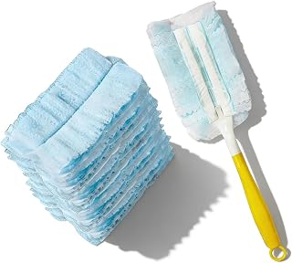 Car Duster Refills, Microfiber Electrostatic Dust Removal Tool Replacement Head with Handle, Heavy Duty Auto Interior Cleaning Supplies for Electronic, Furniture, Ceiling, Blinds (10PCS)