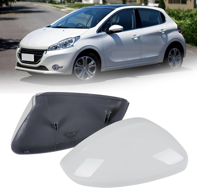 ConBlom Visszapillantó Tükör Borítás Peugeot 208 2008 (2012-2019) - ABS Anyagú Oldalsó Tükör Sapka Szett, Tartós Autó Külső Kiegészítő
