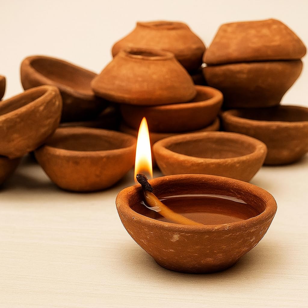 Handmade Clay Diyas - Diwali & Pooja Decor -5