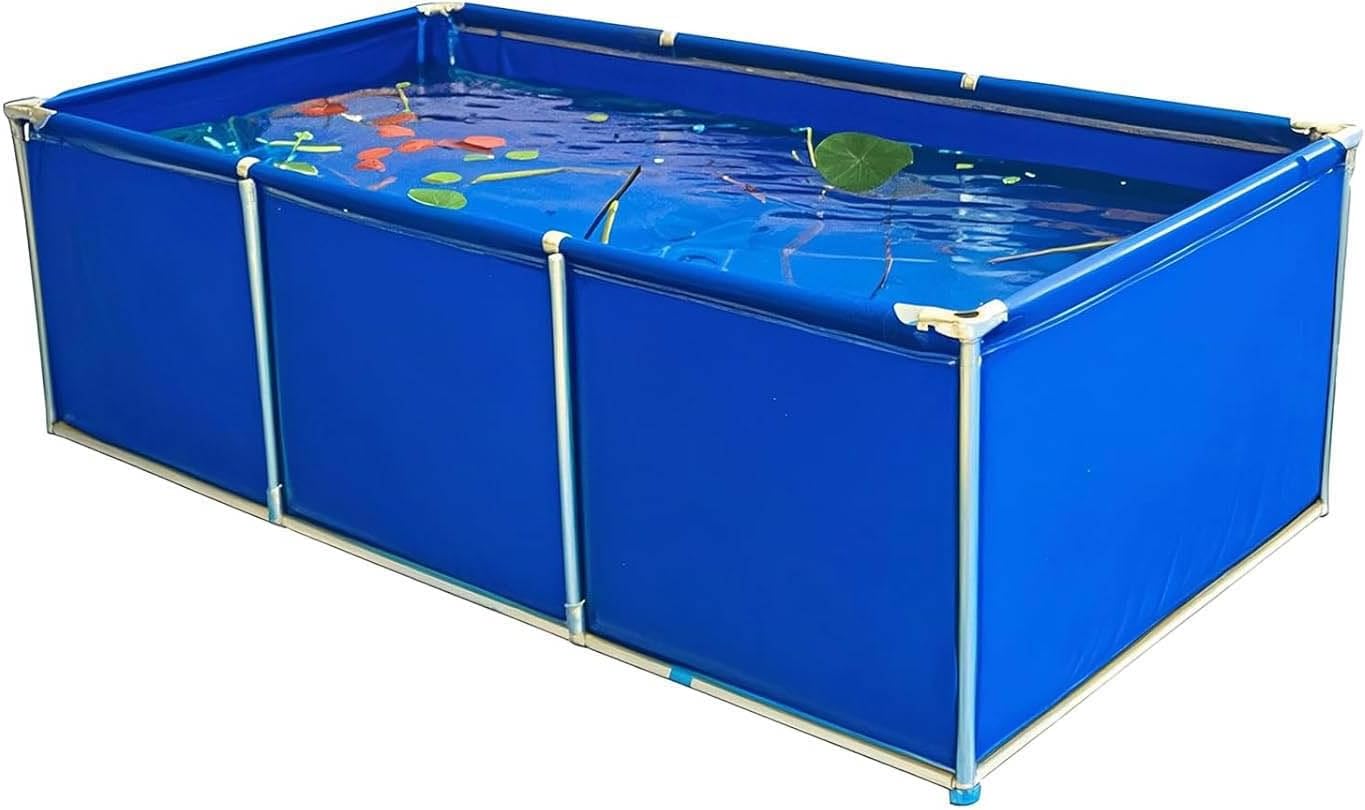 Above Ground Fish Pond with Metal Bracket - Durable Aquaculture Water Tank for Koi, Turtles, and Garden Use - Perfect for Outdoor Swimming and Fish Breeding