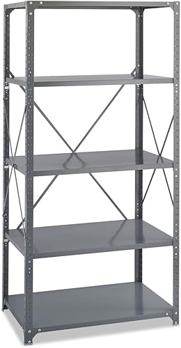 Miniatura 4 de Safco Productos 6267 Kit de estantes comerciales 36 pulgadas de ancho x 24 pulgadas de profundidad x 72 pulgadas de alto con 5 estantes, gris