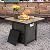Nuu Garden 30” Propane Fire Pit, CSA-Listed Outdoor Fire Pit Table, 50,000 BTU Gas Fire Pit with Lid and Lava Rocks, 2-in-1 Square Fire Pit for Outside Backyard Patio, Black with Gold Edge