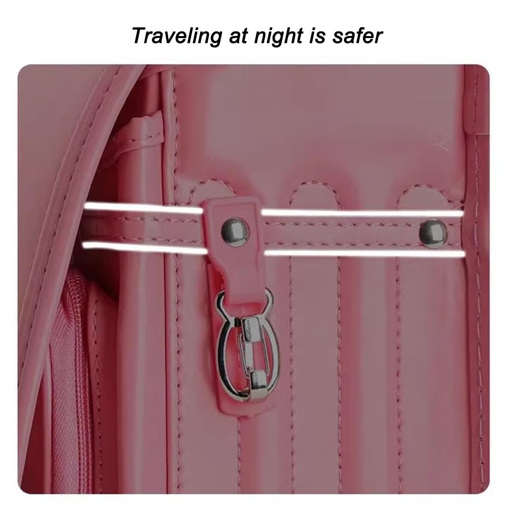 Borsa da Scuola in Stile Giapponese, può Contenere Cartelle A4, Protezione Posteriore E Traspirante, Pelle PU, Adatto A Ragazzi E Ragazze,B,35 * 26 * 15CM