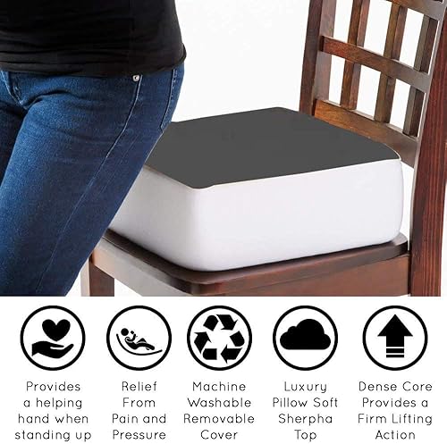 Miniatura 3 de Rise with Ease - Cojín de asiento grueso y firme para silla, almohadilla de espuma extra gruesa para el hogar, patio, oficina y asientos de