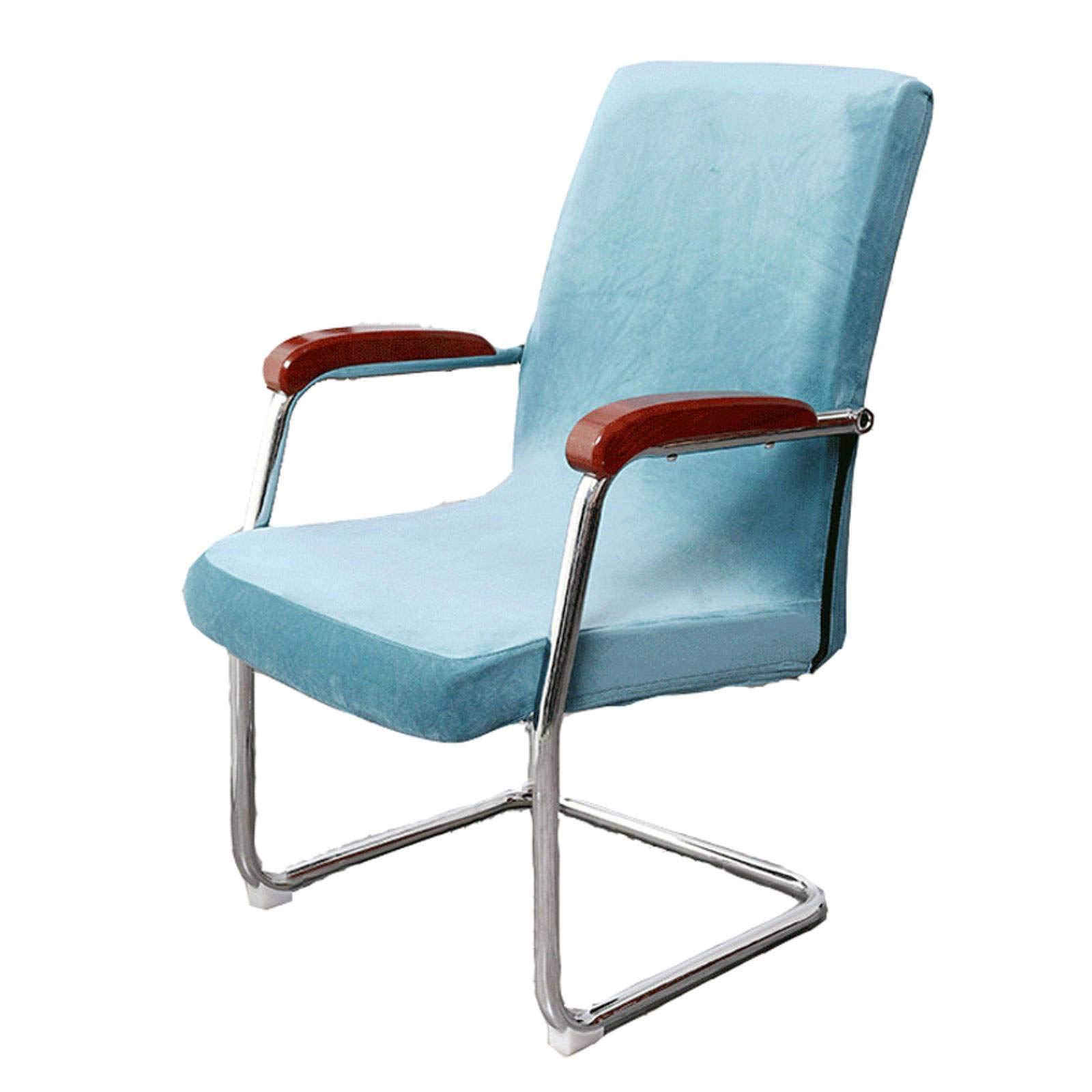 JHLD Terciopelo Funda De Silla De Oficina, Elástica Funda para Silla De Oficina Tramo Funda De Silla Fundas para Sillas para Silla De Oficina-Azul eléctrico-Pequeño