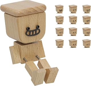 CANIPHA Rocking Shaking feet Wooden Doll Car Ornaments Rocking Feet, Figure with Spring Legs Dashboard Decorations for Car Dashboard, Office Desk, Home Shelf 12 Interchangeable Emoji Styles