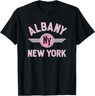 Albany New York Circle NY Pink Print T-Shirt
