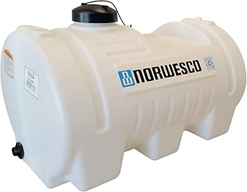 Norwesco Horizontal Leg Utility Tank, 46 Gallon Water Storage Container, White - Durable & Compact for Lawn Care and Construction Use