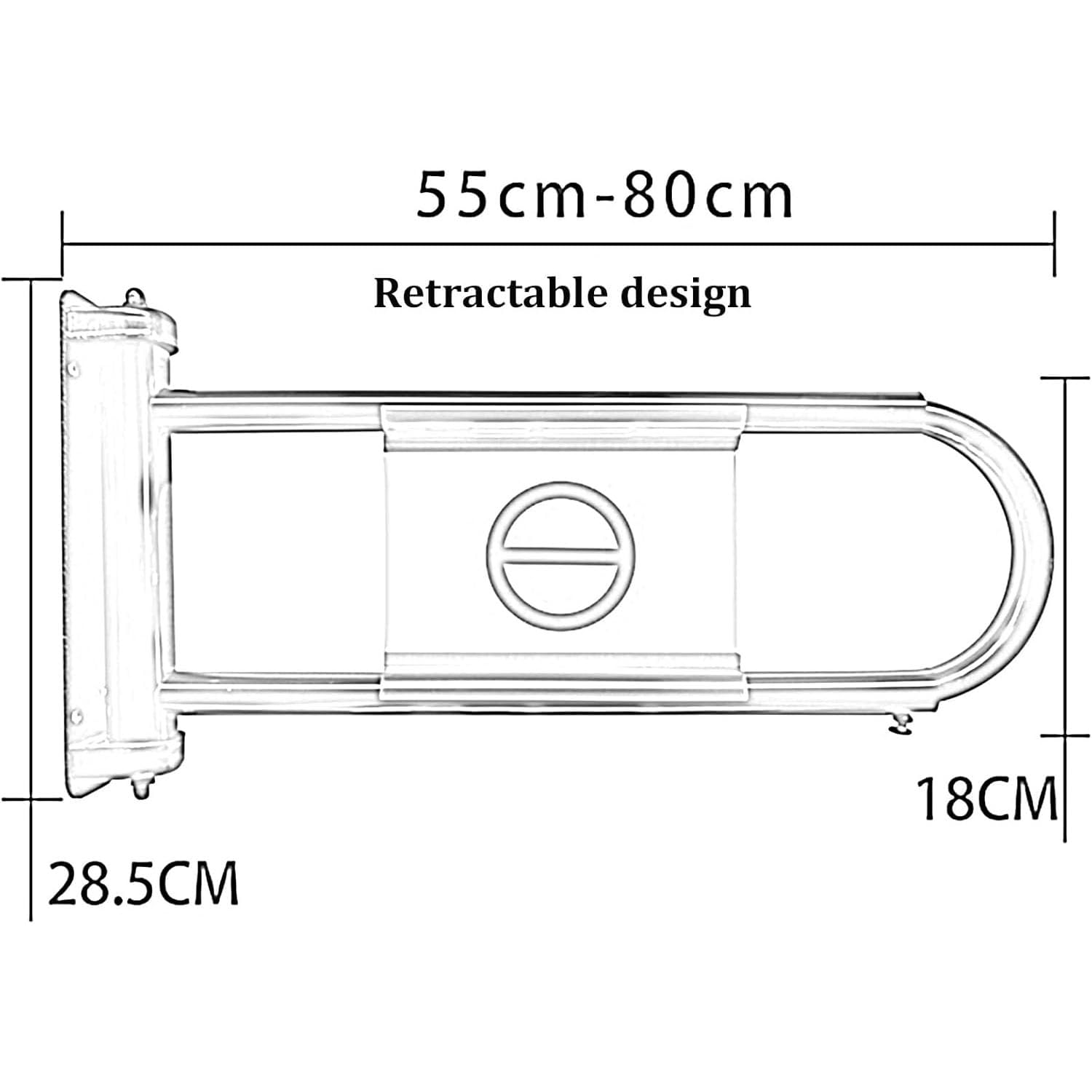 Metall-Sicherheitstor für Supermarktkasse, gefederte Schwingtür, Einwegeingang für Lager und Einkaufszentren, verstellbar 55–80 cm