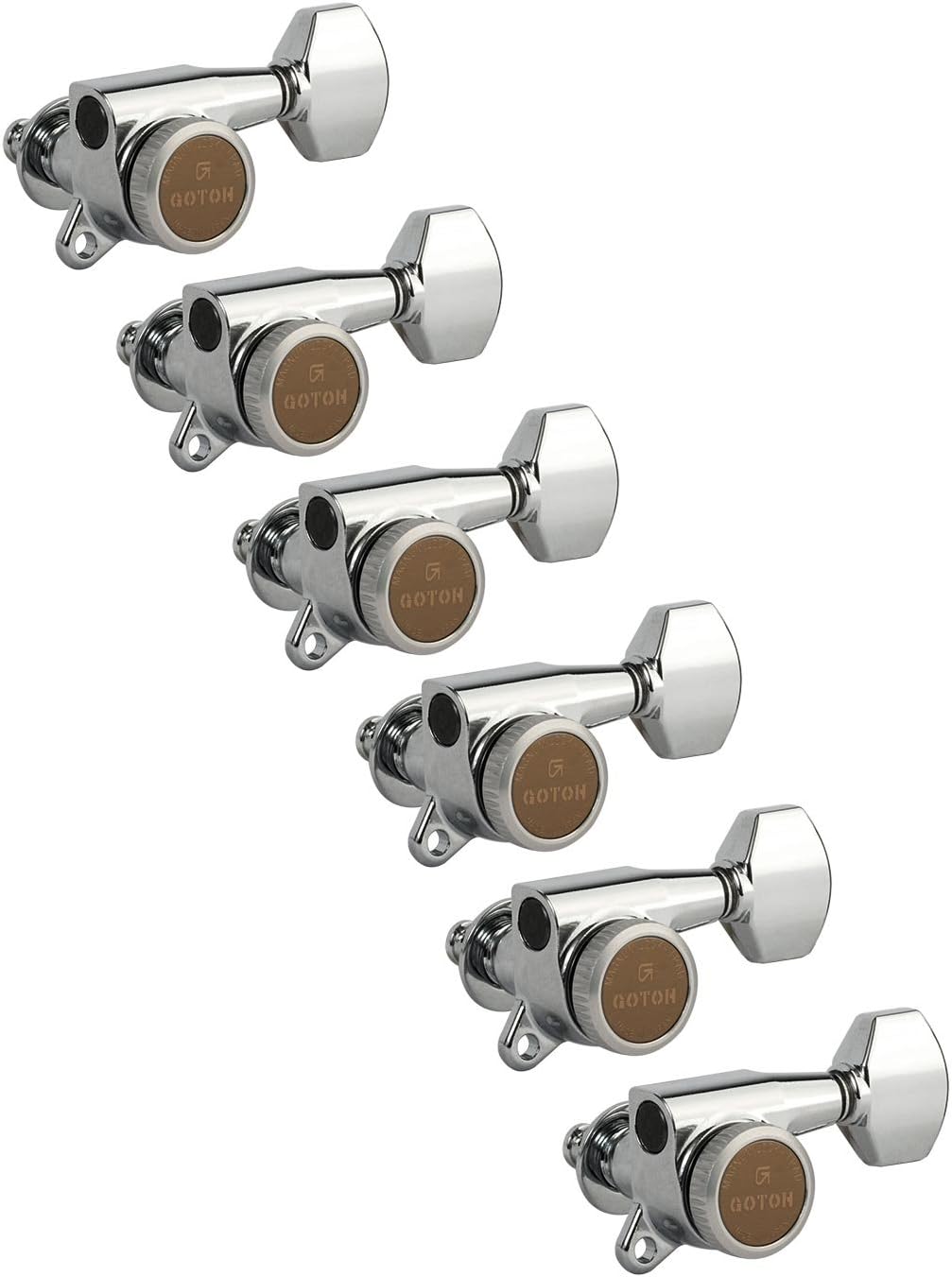 Magnum Lock-Trad 6-In-Line Guitar Tuners, Chrome