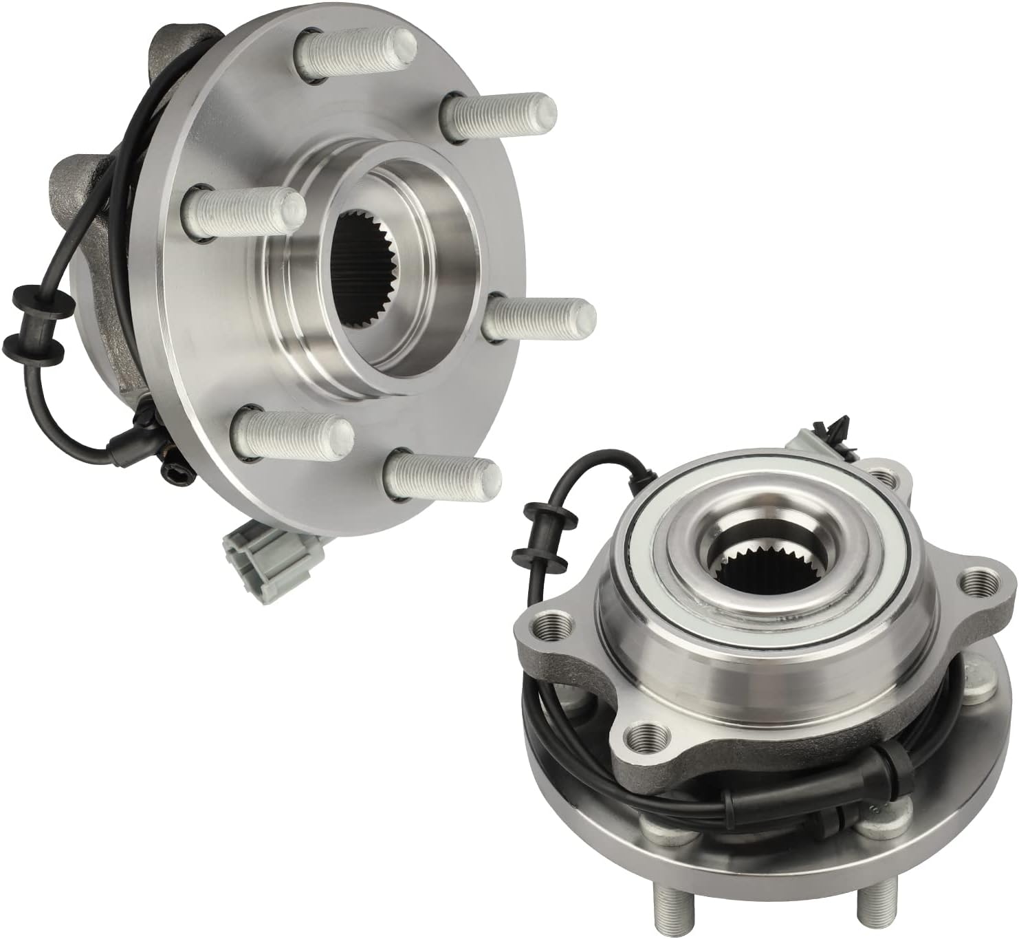 IRONTEK 515065x2 Front Wheel Bearing and Hub Assembly w/ABS Fits 2005-2015 for Nissan Frontier/Xterra, 2005-2012 Pathfinder, 2009-2012 for Suzuki Equator 4WD 4X4 6 Lugs w/ABS