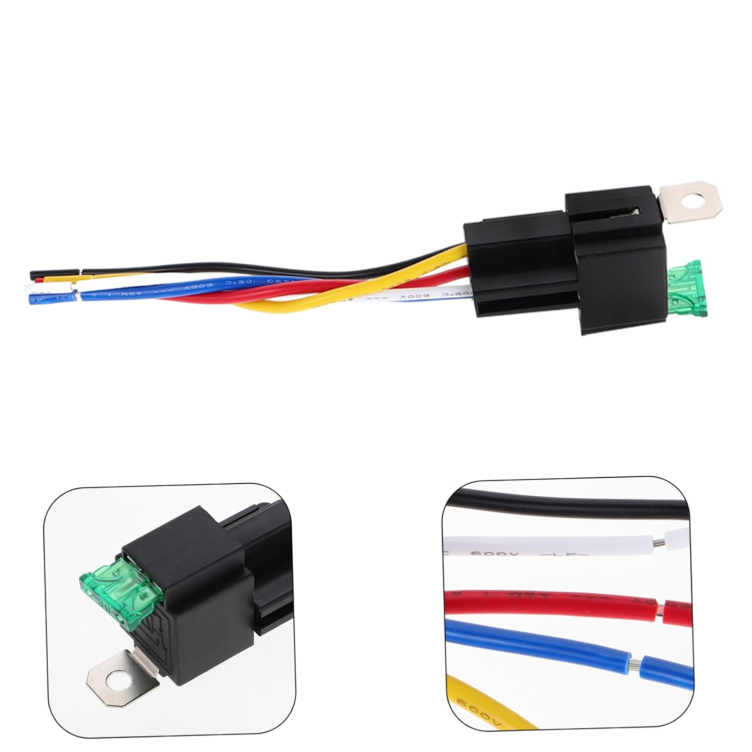 ULTECHNOVO 12v Fused Relay Mounting Base for Car Air Conditioning Blower Motor Relay Socket for Easy Installation and Versatile Applications