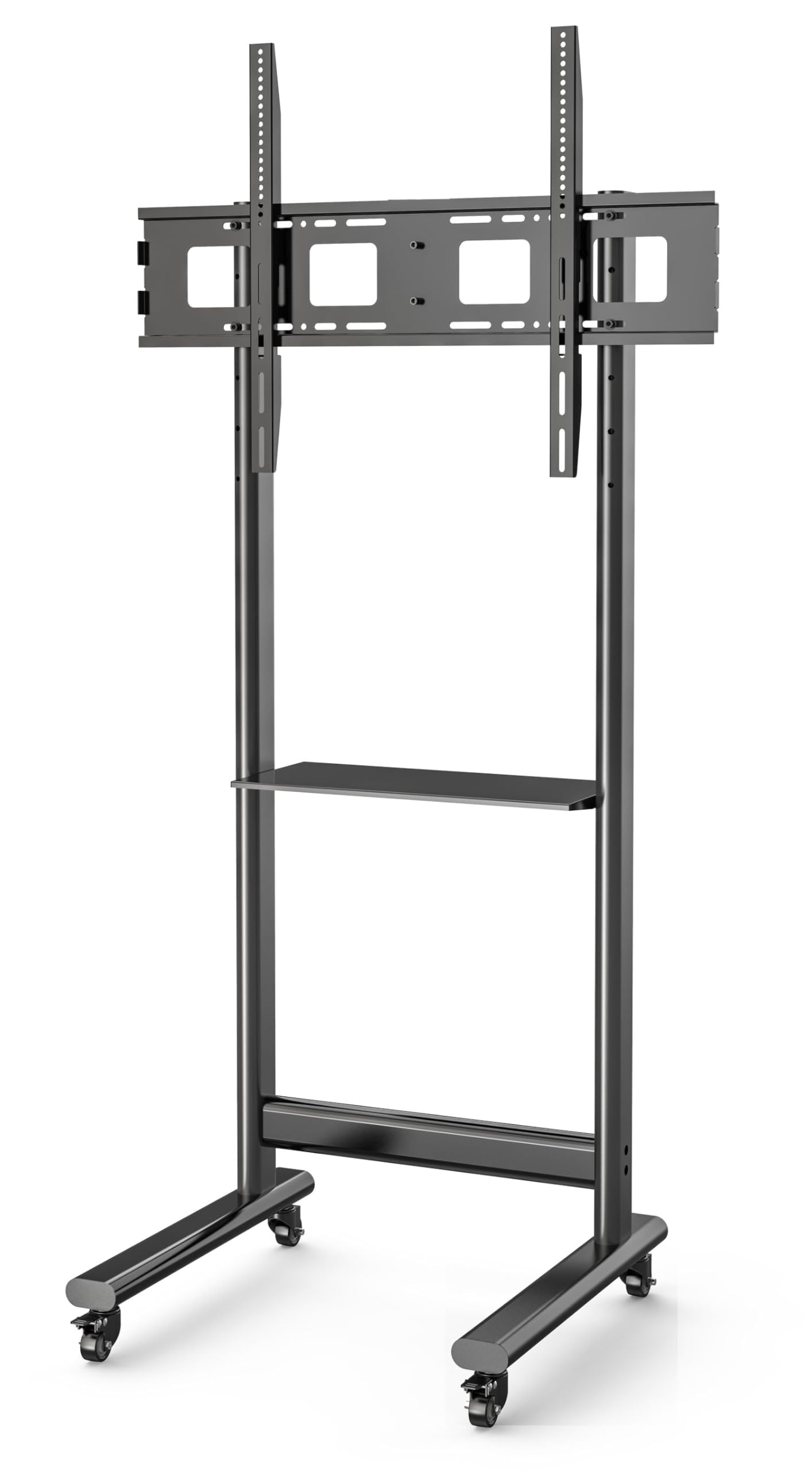 Techly 367843 Supporto da Pavimento TV LCD/LED 50-90" Altezza Regolabile con Mensola Nero