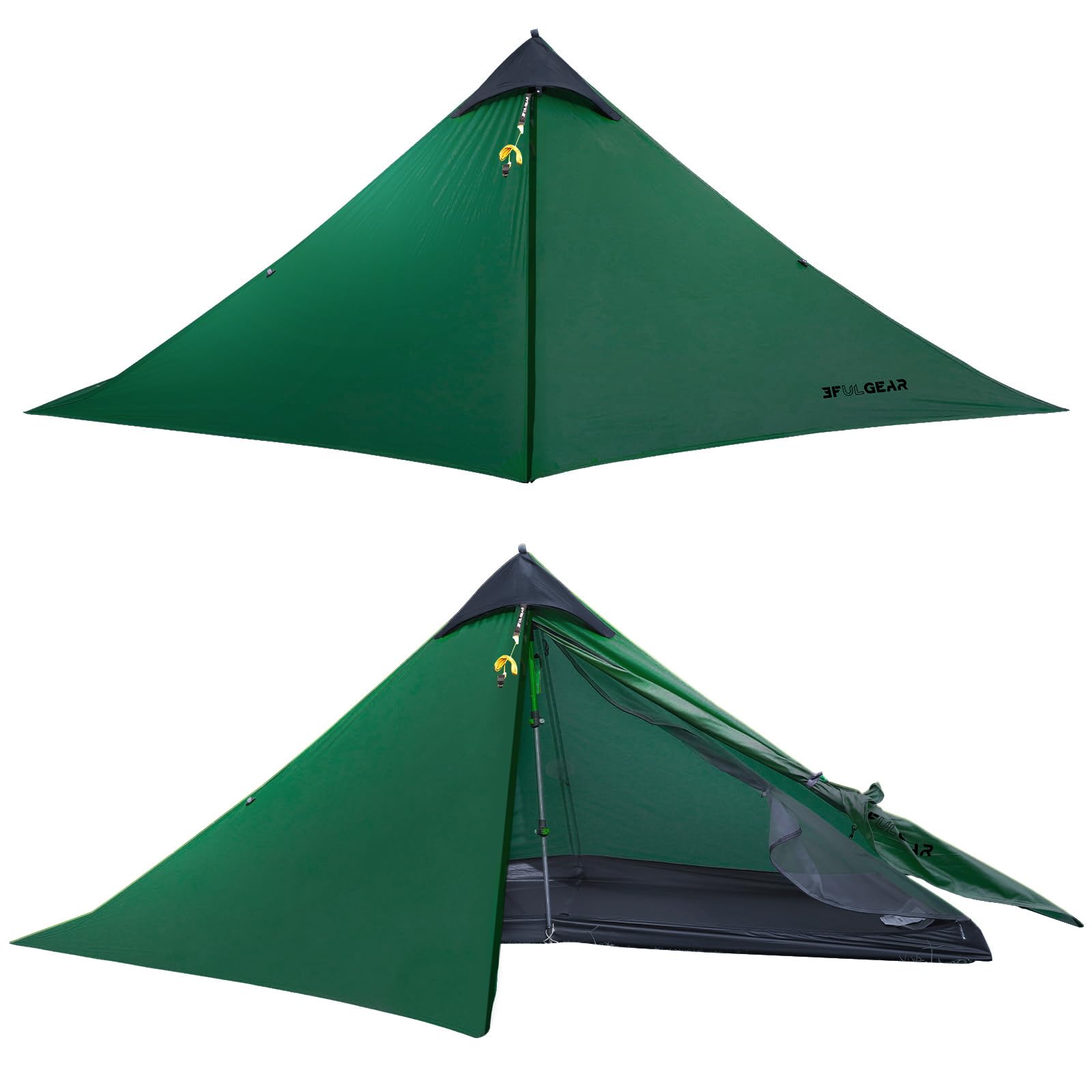 RDYMONKEY UL Gear Lanshan 1 Tent 1 Person Ultralight Tent Waterproof Professional Hiking Tent for 1 Person Camping Double Layer (3 Seasons, 1 Person Green)