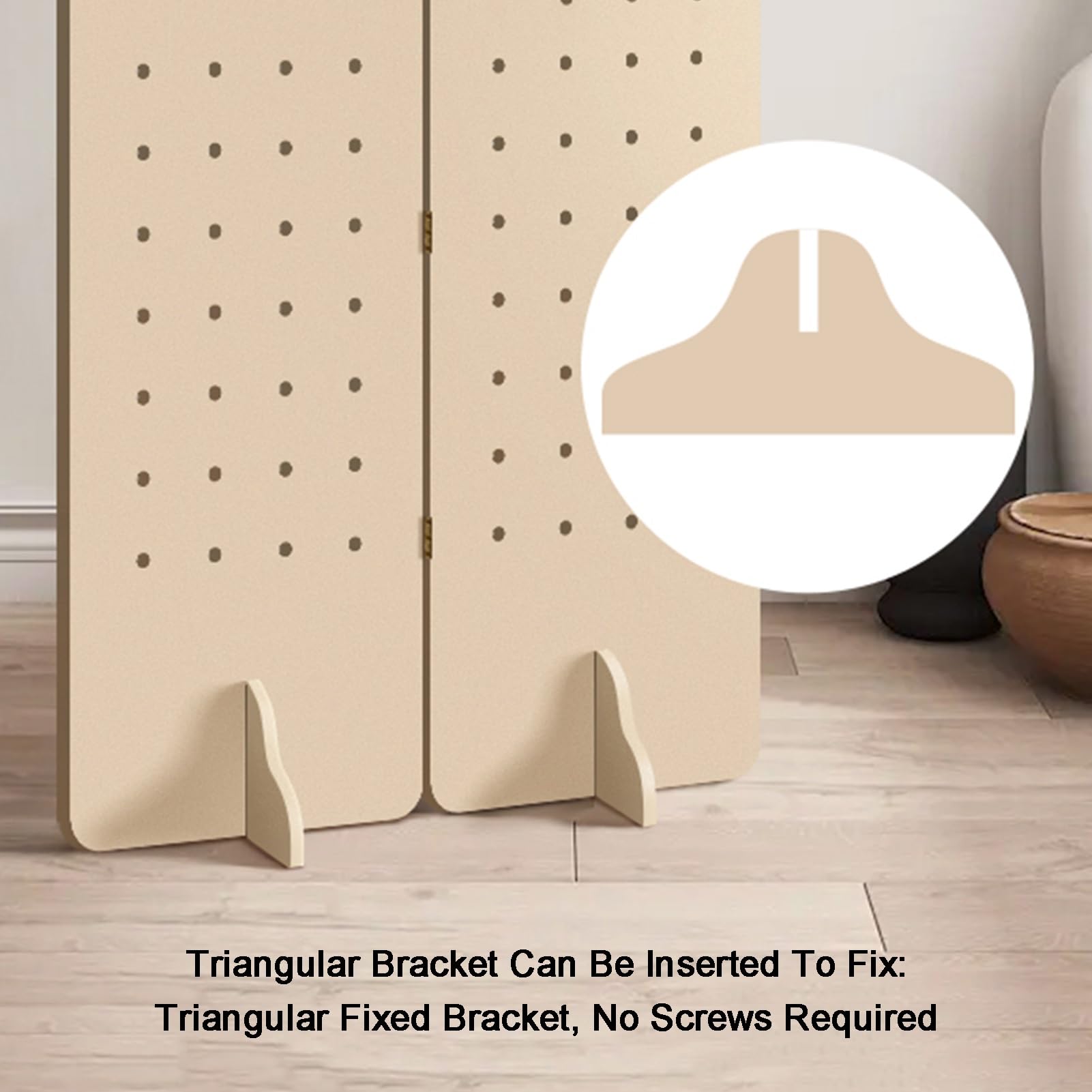 Pegboard-Raumteiler, Faltbarer Pegboard-Trennwandschirm, Sichtschutz, Pegboard-Ausstellungsständer für Juweliergeschäfte, Basare, Schlafzimmer (Stil 2, 3-Panel)