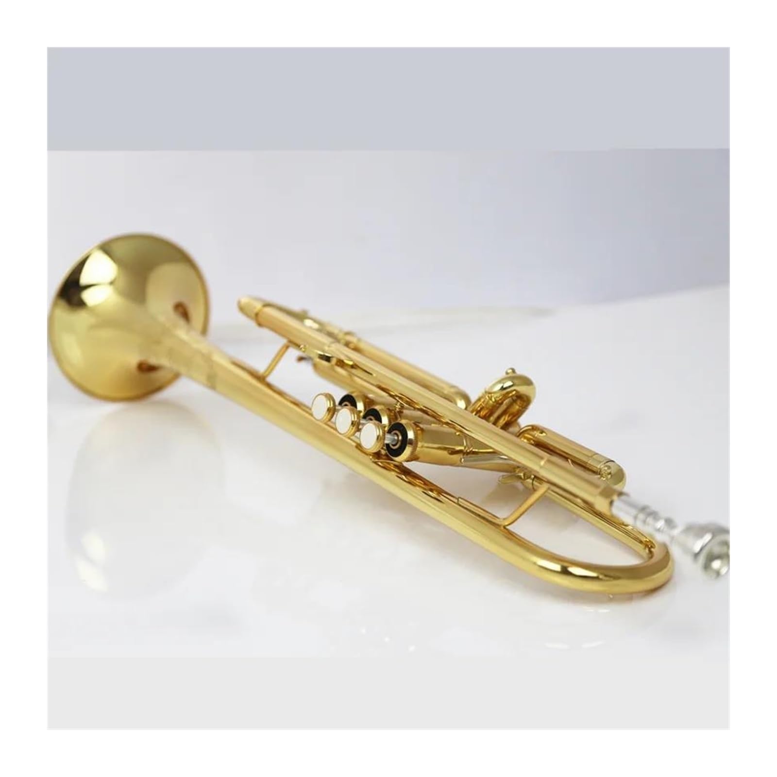 Trąbki Trąbka BB B płaska miedź posrebrzana profesjonalna trąbka ze skórzanym etui na instrument muzyczny