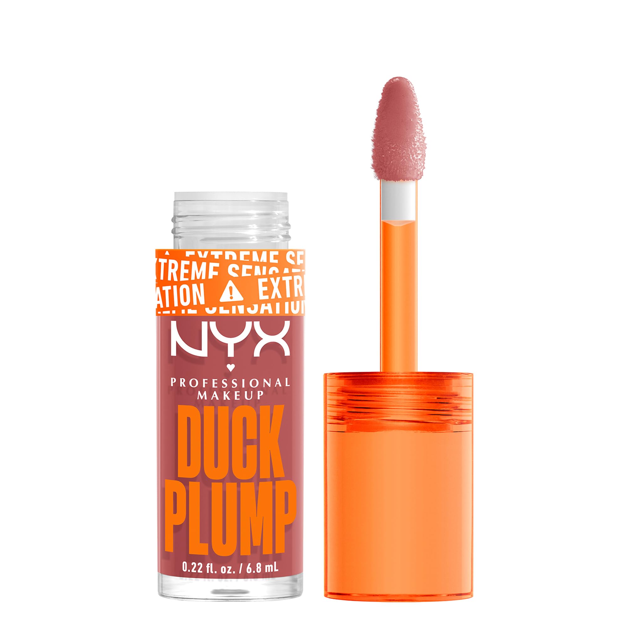 NYX Professional Makeup Gloss Rimpolpante, Altamente Pigmentato, Volume Immediato e Duraturo, Arricchito con Zenzero Piccante, Duck Plump, Tonalità: Nude Swings, 6,8 ml