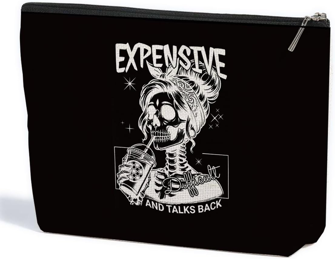 Skeleton Skull Makeup Bag Goth Accessories Sarcastic Gothic Cosmetic Bags