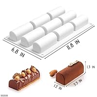 Vista 4 de VIKROM Paquete de 2 moldes de silicona para hornear con 9 cavidades para cocinar pasteles, rollo, chocolate y pastel de manzana 3D, molde redondo
