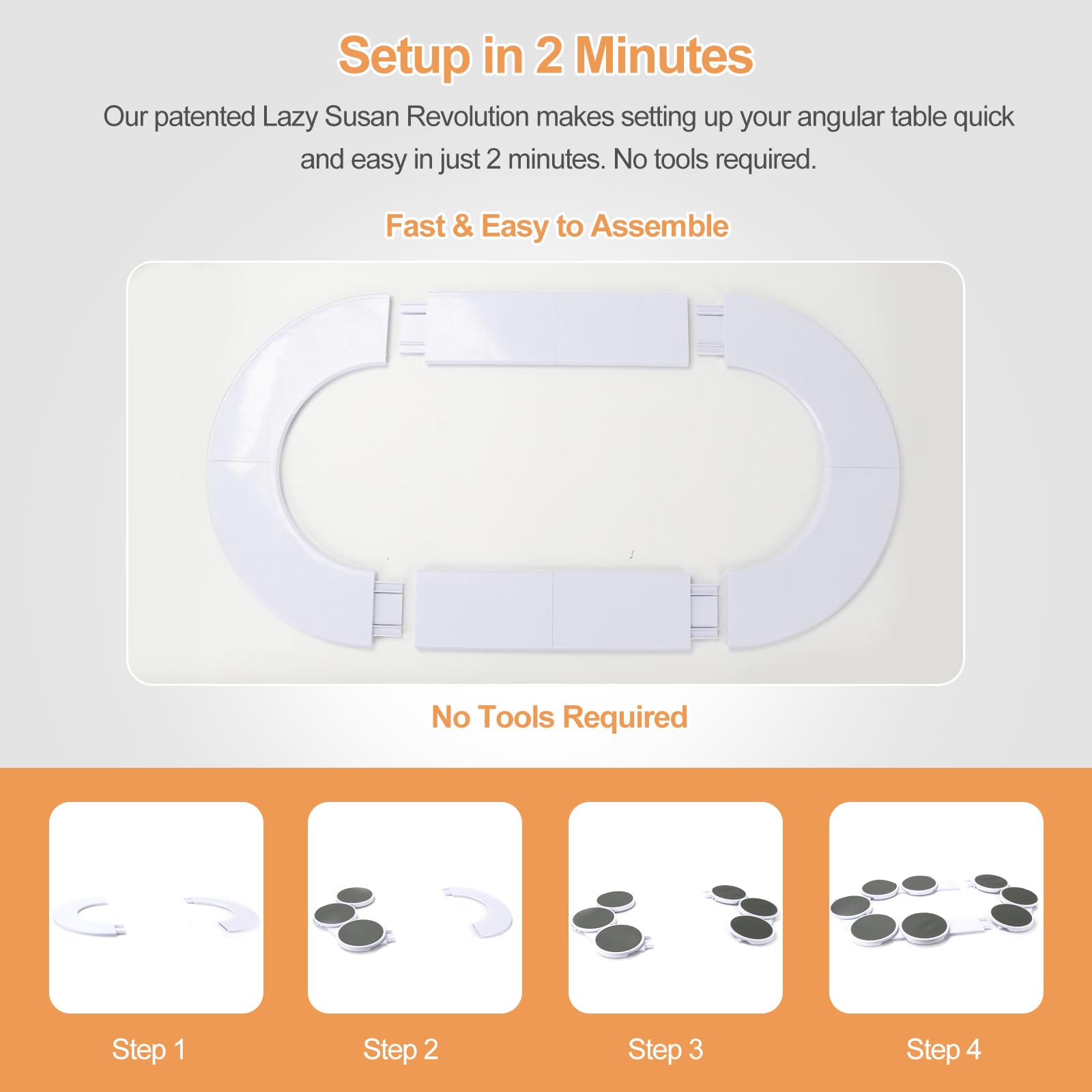 Tocadiscos expandible, bandeja giratoria de 360° para mesas de comedor, ideal para mesas rectangulares y rectangulares, perfecta para tazas de alimentos, fiestas y reuniones