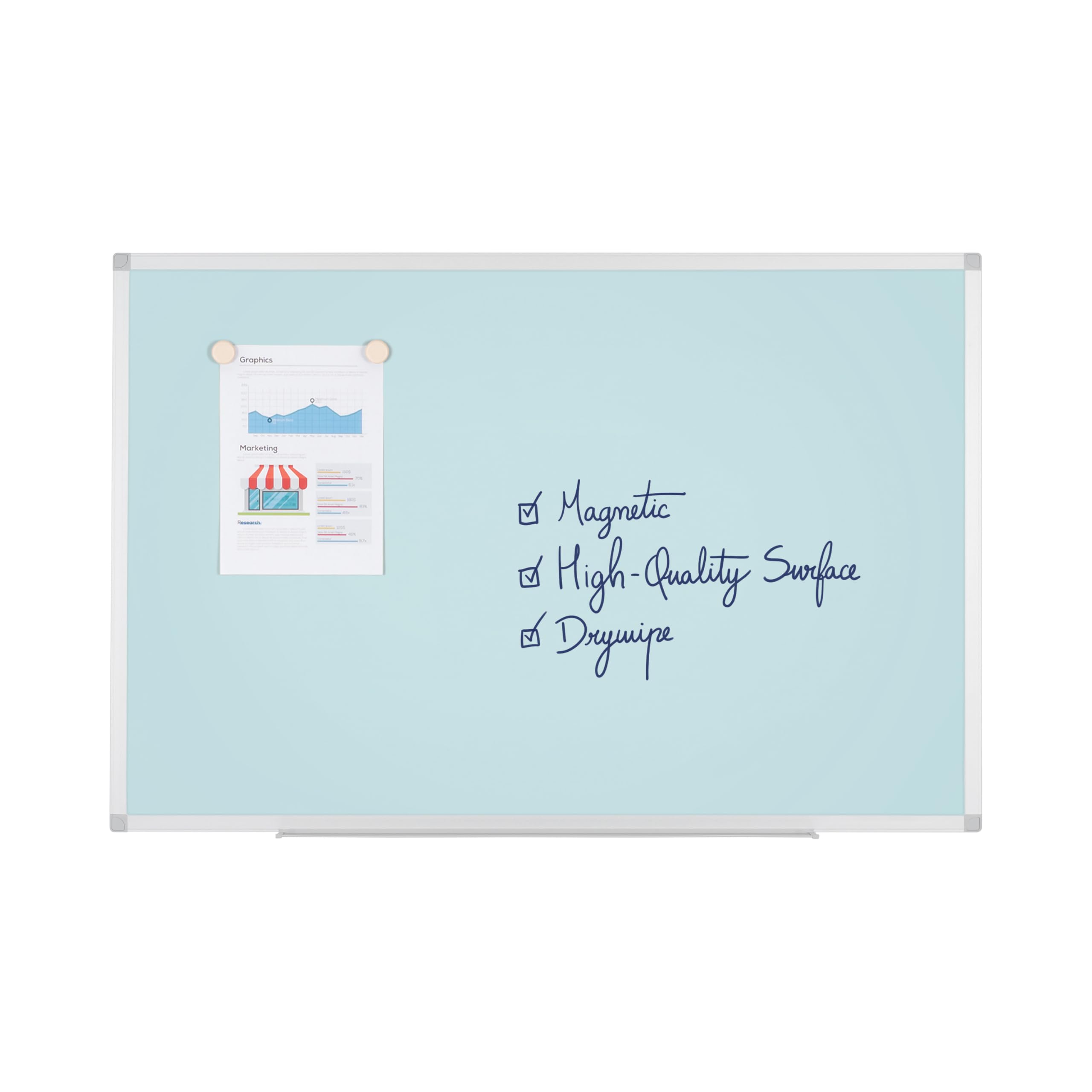 Bi-Office Ayda Magnetisches Sky Board, 90 x 60 cm, Lackierte Stahloberfläche, Aluminiumrahmen