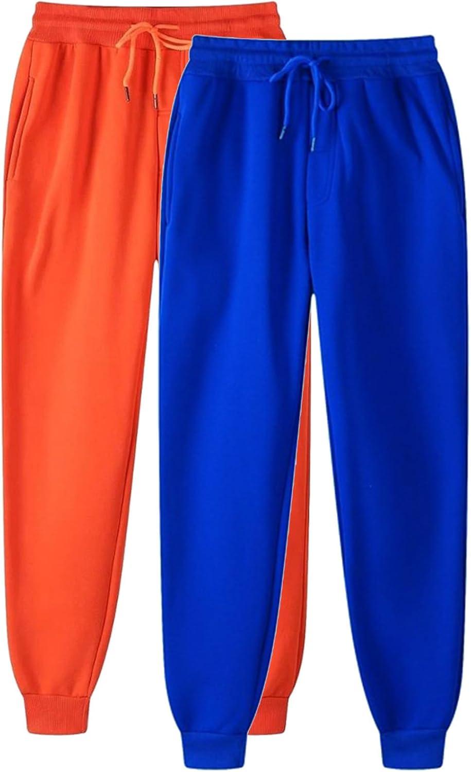 Cambkatl 2 Pack Men's Sweatpants Basic Solid Color Unisex Joggers Casual Elastic Waist Active Sports Pants with Pockets