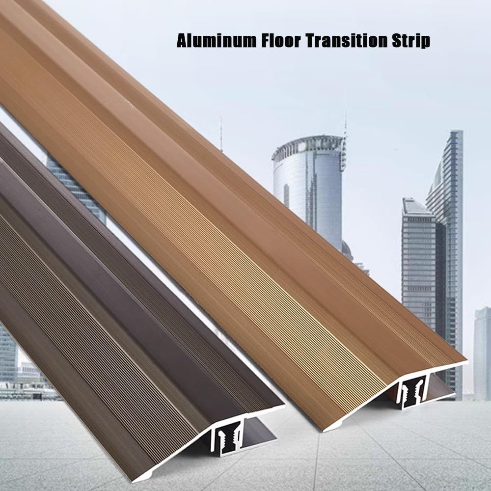 Boden Übergangsleiste 15mm/25mm Höhenausgleich Übergangsprofil Aluminium Bodenübergangsstreifen Länge 90cm Türleisten Böden Überbrücken Die Lücke(Gold,90x4.3cm(36" x1 3/4"))