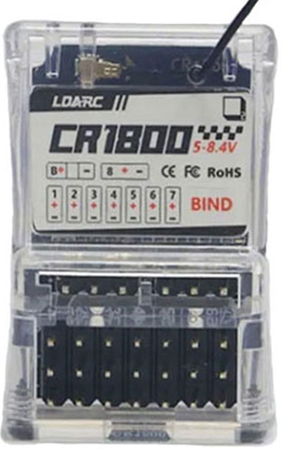 captainrcLDARC CT01 CR1800 Receiver 2.4G 8-Channel Radio Transmitter for Tracked Vehicles, Trucks, Cars and Boats