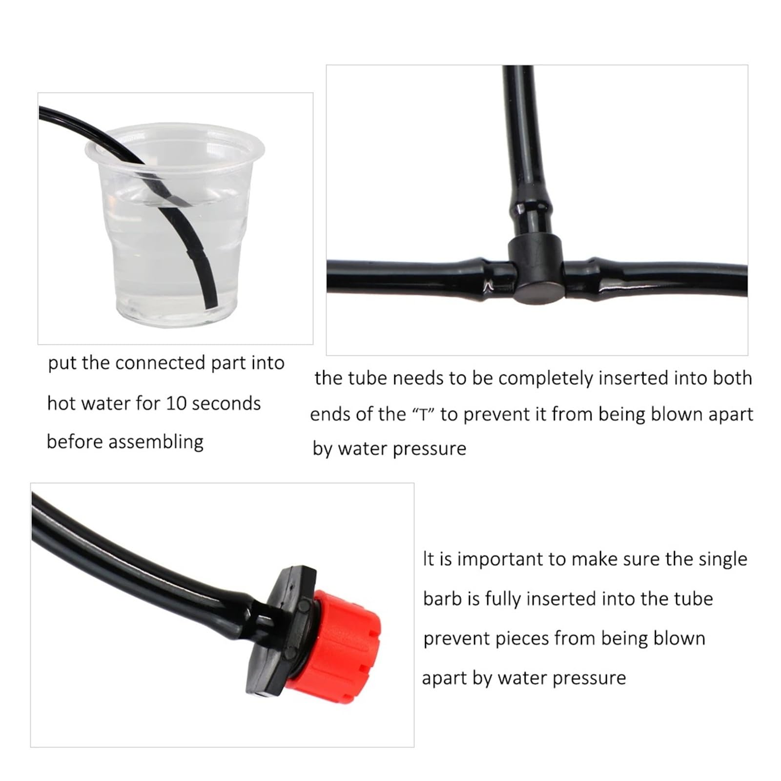 10-1000 pezzi Connettore for irrigazione a goccia da giardino for tubi da 1/4'' Accessori for tubi flessibili Giunti a T con spina a croce Adattatori for spine inglesi(A,1000PCS)