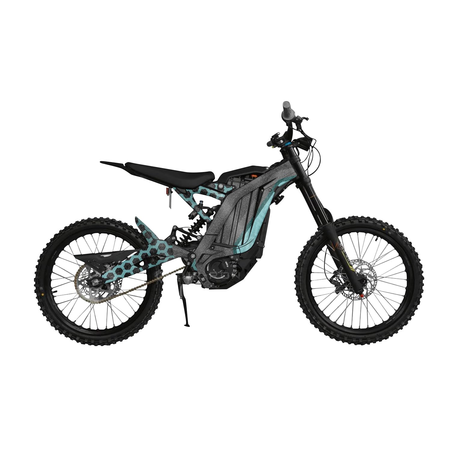 Glossy Glitter Surron Light Bee Graphics Kit Wrap - Hex Cyan - Sur-Ron Skin - Premium 3M Vinyl Protective Wrap Decal Cover - Easy to Apply | Crafted in The USA by MightySkins