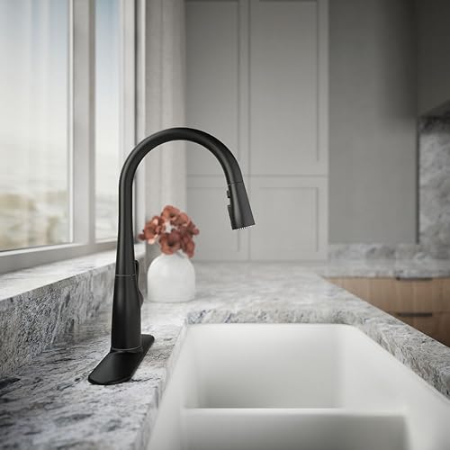 Miniatura 108 de KOHLER Simplice, llave abatible de cocina, 647-CP Mate negro,Cromo pulido,Latón cepillado vibrante.,Vibrant Stainless