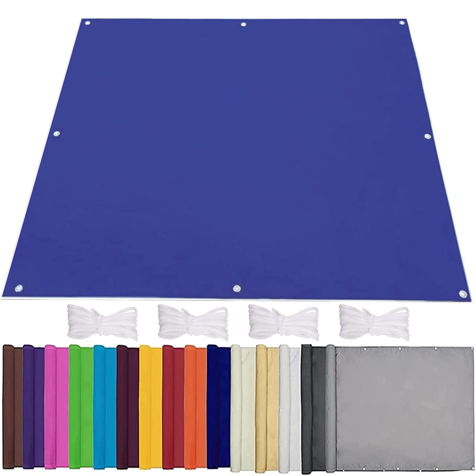 GLDYTVF Waterproof Rectangle Garden Sail Canopy 2.5 x 2.5m Patio Sunshade Navy Blue 95% UV Block Windproof for Terrace Camping and Outdoor Use