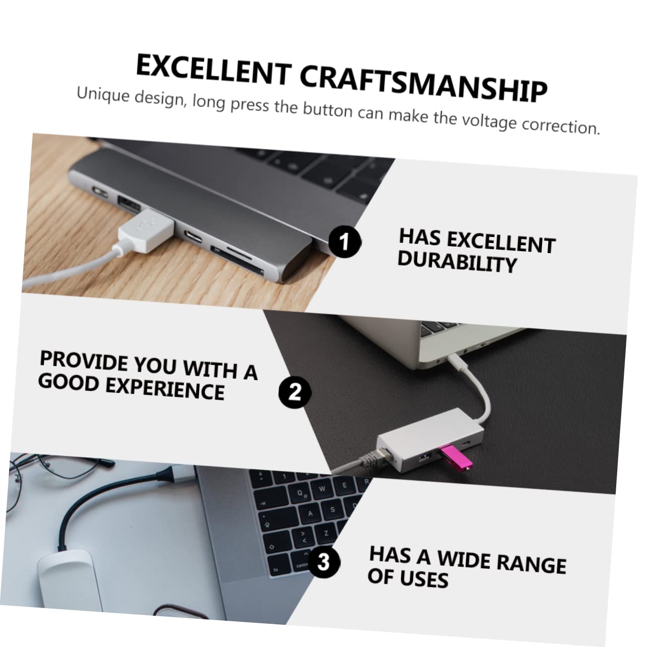 POPETPOP 4pcs USB Voltage and Tester Accurate Charging Monitor Screen Power Capacity Measurement Device White Black No Battery Included