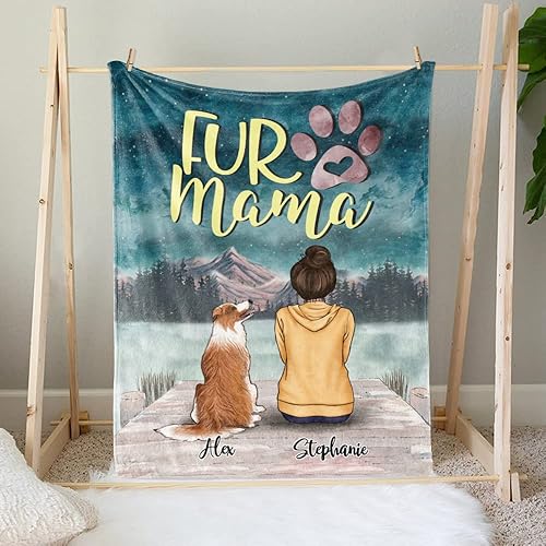 Miniatura 2 de Gossby Manta de forro polar personalizada para mamá, regalo personalizado de cumpleaños, Navidad, Día de la Madre, amante de los perros con diseño,