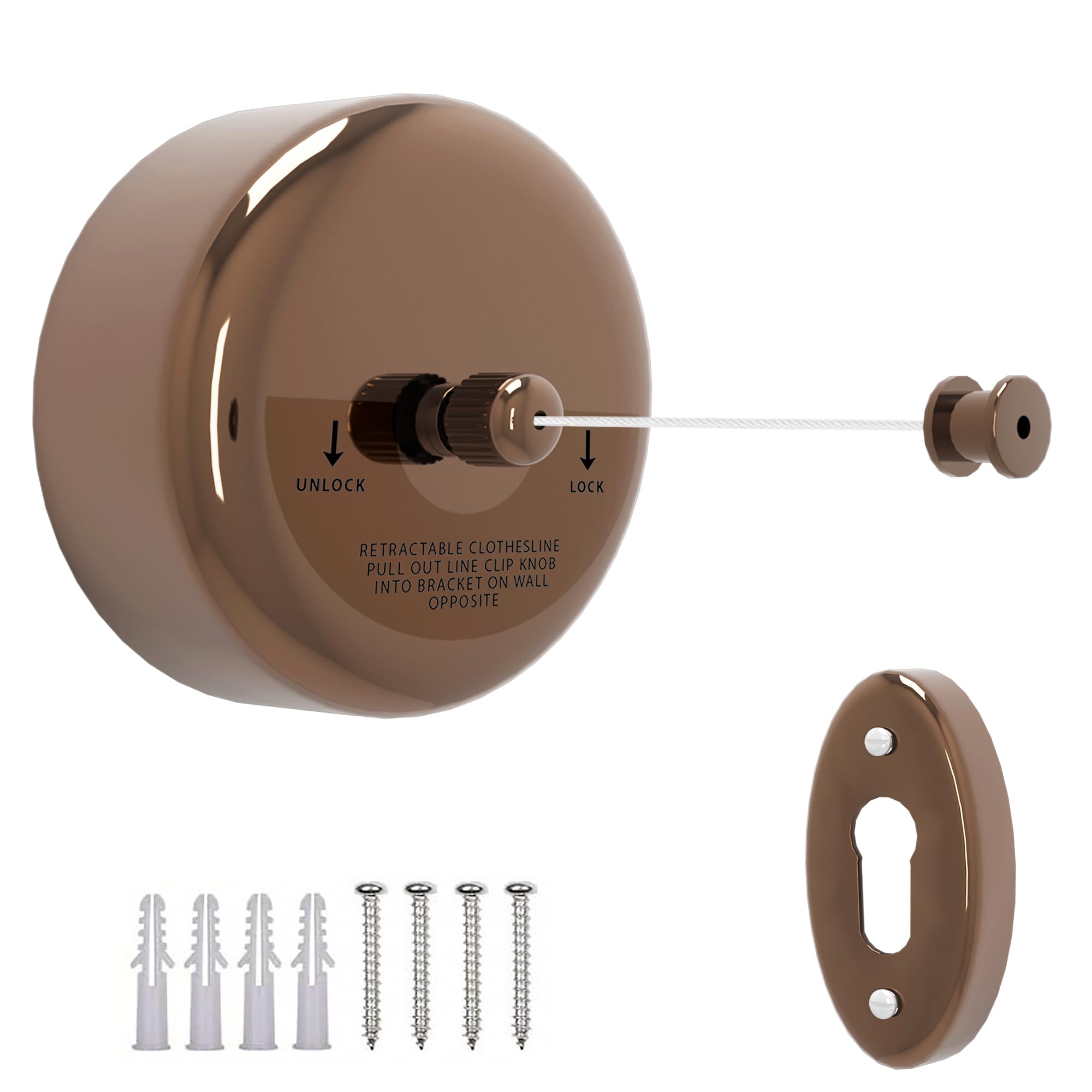 PESCA Stainless Steel Rose Gold Retractable Cloth Line Adjustable Lockable Hanging Washing Line (B0C8BKRX7S) Amazon Price History, Amazon Price Tracker