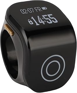 Anneau Smart Tasbih Zikr, Clear LCD Display Ring Dinger Counter Intelligent Touch Digital Counter Prayer Rappel (Black)