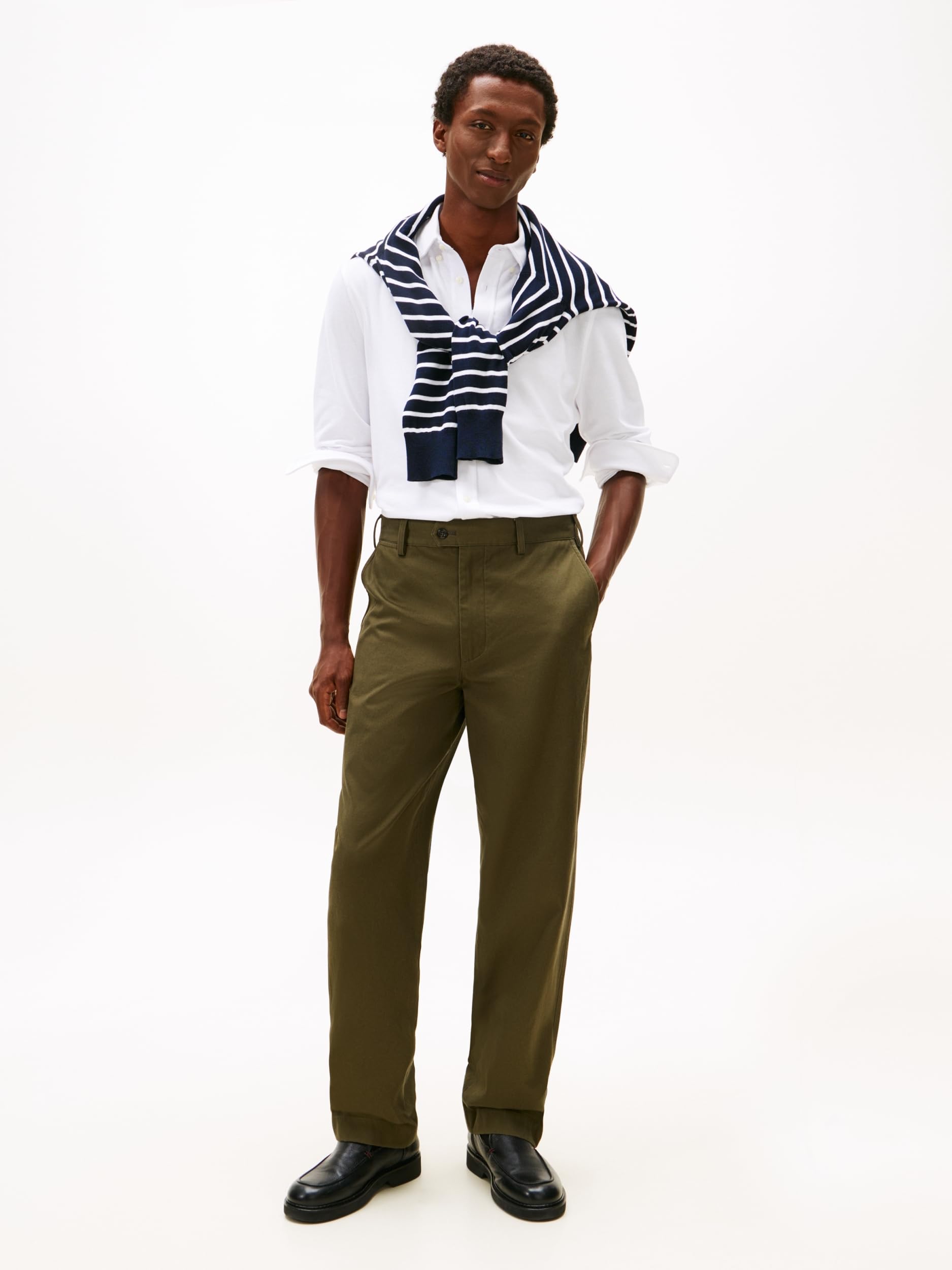 Tommy Hilfiger Męska dzianinowa koszula Pique Featherweight MW0MW41690 L/S, biała, XXL, Biały (biały), XXL